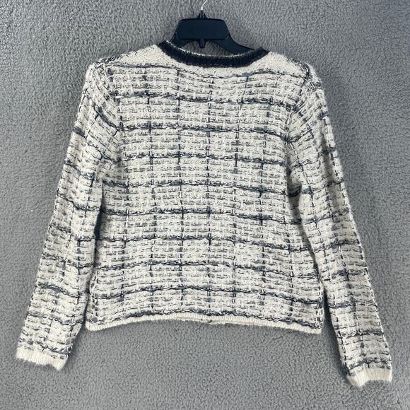 Sioni Cardigan Sweater Large Wool Blend Chunky Knit Black Prairie Granny Cottage - Picture 5 of 13